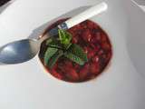 Soupe de fraises gingembre et menthe