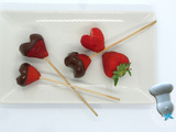 Sucettes de fraises au chocolat