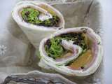 Wrap de jambon, melon, concombre