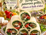 Wraps aux poivrons grillés, chèvre et huile de cameline (ou d'olive)