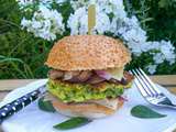 Burger végétarien, galette de courgette, shiitakés et emmental