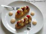 Éclairs fruités, crème pâtissière citronnée