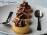 Financiers aux amandes, ganache au chocolat et amandes caramélisées