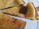 Tarte au lait concentré sucré sur lit de chocolat