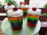 Jello Arc-en-ciel dans un pot