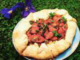 Tarte rustique tomates, parmesan et basilic