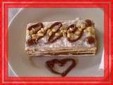 Mille feuille de génoise nutella pignons