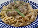 Linguines aux boulettes de viande