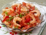 Salade de crudités aux crevettes