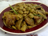 Tajine d'agneau aux fèves et artichauts