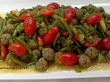 Tajine de haricots verts aux boulettes de viande