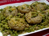 Tajine de petits pois aux artichauts farcis