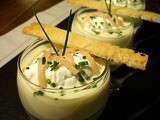 Verrine de crème Vichyssoise et marlin fumé