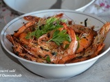 Crevettes sautées au curry et gingembre