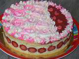 Fraisier crème diplomate façon roses cake