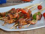 Mini brochettes de poulet aux poivrons