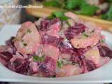 Salade de pomme de terre betterave et oignon