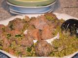 Tajine de veau petits pois et coeurs d’artichauts farcis