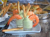 Verrines avocat mascarpone crevettes