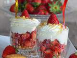 Verrines fraises chantilly aux palets bretons