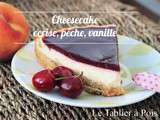 Cheesecake cerise, pêche, vanille