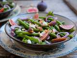 Salade de haricots, figues, feta