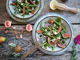 Salade de haricots, figues, feta