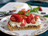 Tarte aux fraises, crème d’amande tonka et chantilly mascarpone