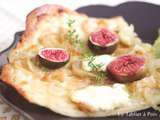 Tarte flambée oignons figues chèvre