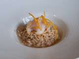 Risotto Vialone Nano, merlan cru et mandarine lactofermentée