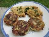 Galette de pommes de terre persillées,escalope de veau panée