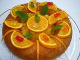 Savarin à l'orange et pêche