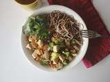 Nouilles Soba aux petits légumes et poulet, sans gluten