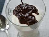 Frozen yogurt sauce chocolat et sauce caramel