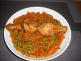 Tajine de poulet aux petits pois et aux carottes