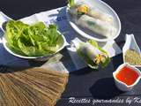 Rouleaux de printemps avocat, mangue et saumon mariné