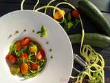 Spaghetti de courgettes au pesto et aux tomates cerises