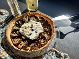Tarte à l’aubergine confite et burrata