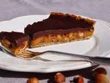 Tarte caramel-noisettes-chocolat