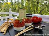 Verrine caprese mousse de mozzarella, tomates et basilic