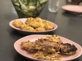 Croquettes au chou fleur et parmesan et galettes de pommes de terre au jambon