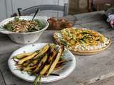 Tarte de tagliatelles de courgettes au chèvre