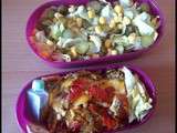 Bento  omelette aux tomates cerise et basilic 