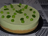 Cheessecake aux petits pois et à la menthe