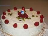 Fondant aux litchis et framboises