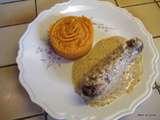 Boudins blancs braisés au vin blanc sauce moutarde à l'ancienne