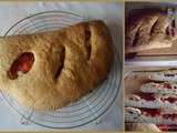 Fougasse aux tomates séchées et aux poivrons à l'huile