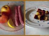 Minis brochettes saucisses et pommes