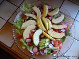 Salade feuilles de chêne pommes et radis