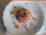 Tartare de saumon fumé oignon rouge et aneth